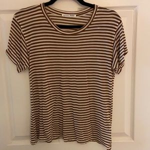 Reformation Striped Tee Size Large Mustard
